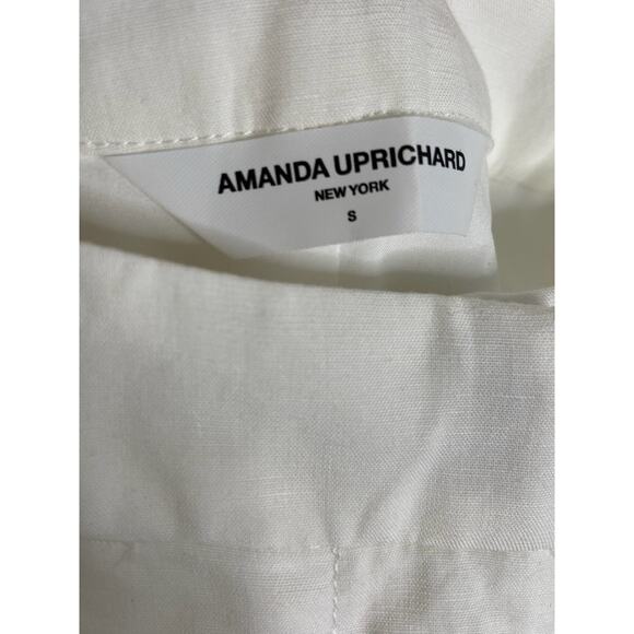 Amanda Uprichard Wallace 100% Linen Short Pleated Front Beachy Vacation Sz S - Picture 6 of 11